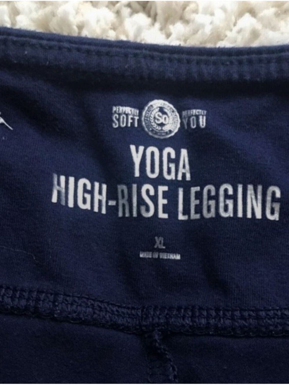Yoga High Rise Blue Leggings With Criss Cross Cut Out On Legs - Picture 2 of 3